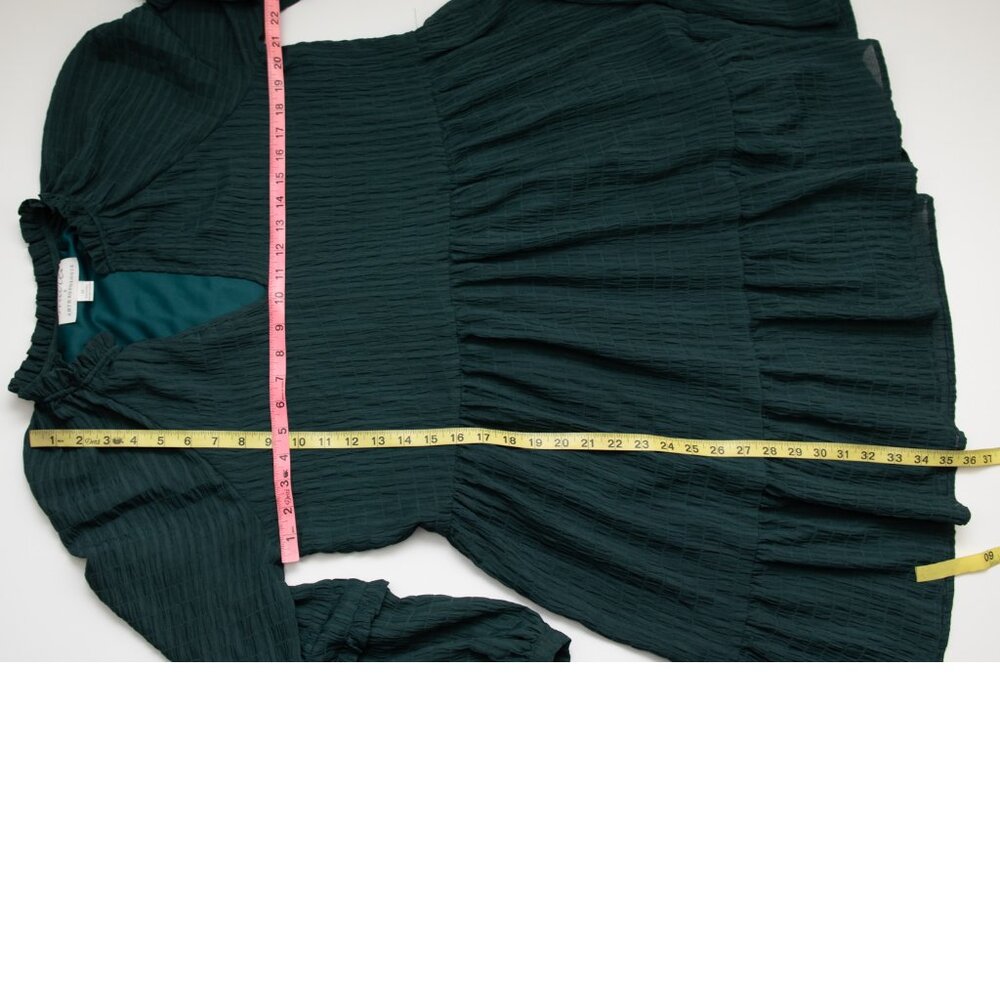 Mare Mare x Anthropologie Anne Tunic Dress Midi V-neck Tiered Green Size Medium - Picture 5 of 5